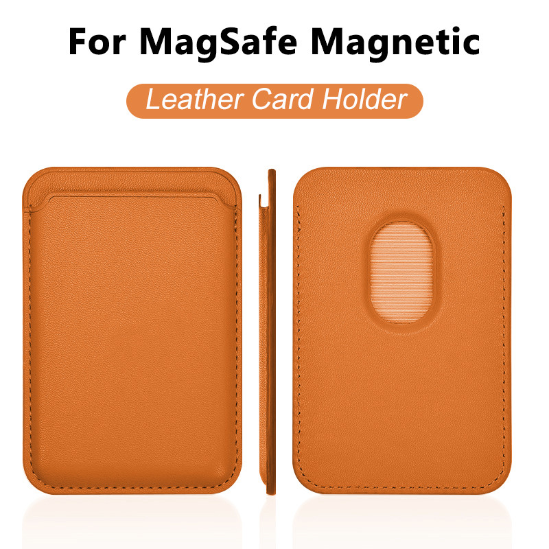 Leather Wallet Card Holder Phone Cover - กระเป๋าใส่บัตรหนังสำหรับโทรศัพท์มือถือ พร้อมช่องใส่บัตรสำหรับเคสแม่เหล็ก MagSafe เหมาะสำหรับโทรศัพท์ทุกรุ่นที่รองรับ MagSafe