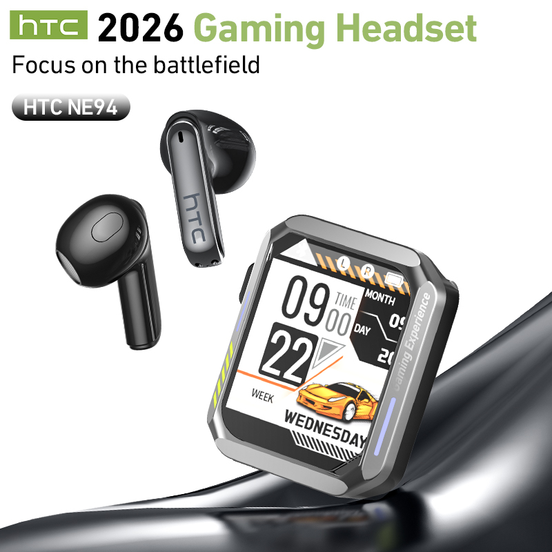 Earphones - หูฟังไร้สาย HTC NE94 สำหรับเล่นเกม พร้อมไมโครโฟน รองรับโหมดคู่สำหรับเล่นเกมและฟังเพลง