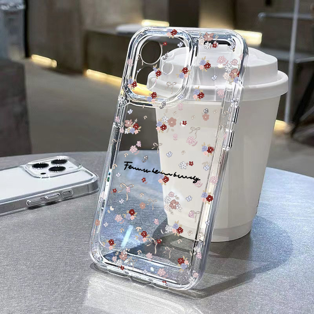 Clear Shockproof Bumper Case - เคสโทรศัพท์ลายดอกไม้เล็กๆ สำหรับ iPhone 17 Pro Max