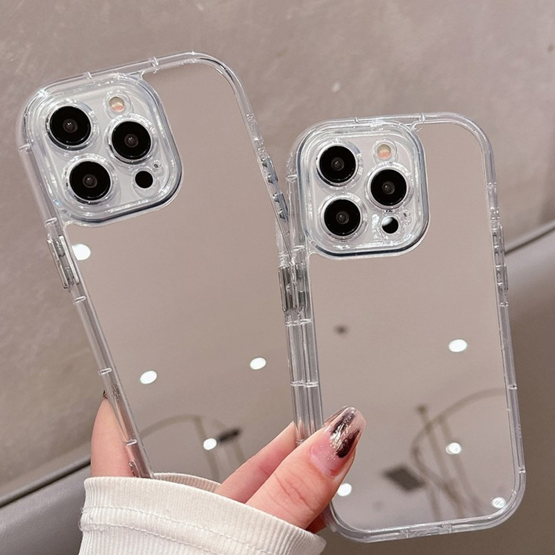 Clear Shockproof Bumper Case - เคสกระจกแต่งหน้าอะคริลิกใสสำหรับ iPhone 17 Air 16 15