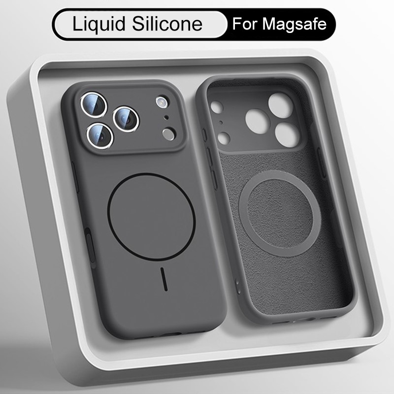 เคสซิลิโคนเหลวสุดหรูสำหรับ iPh - Liquid Silicone Magnetic Phone Case บทวิจารณ์และราคา