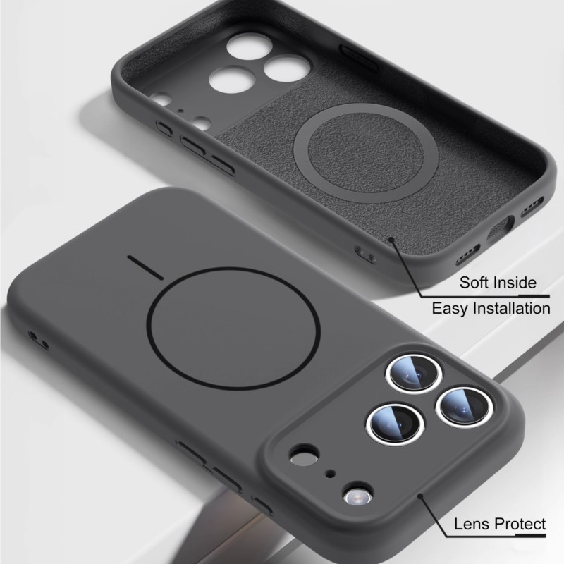 เคสซิลิโคนเหลวสุดหรูสำหรับ iPh - Liquid Silicone Magnetic Phone Case บทวิจารณ์และราคา