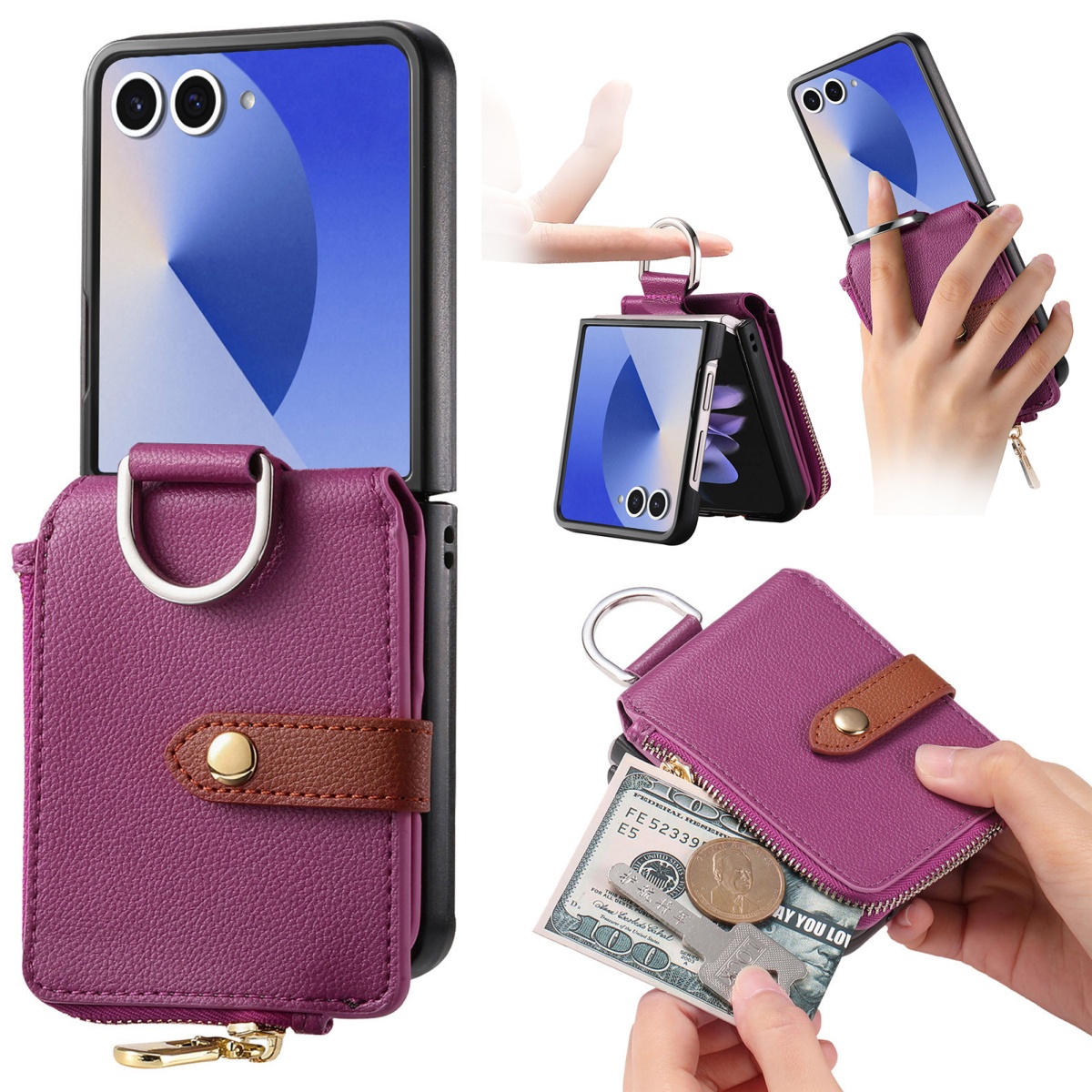 เคสโทรศัพท์แบบมีช่องใส่บัตรสุด - Leather Wallet Card Holder Phone Cover บทวิจารณ์และราคา