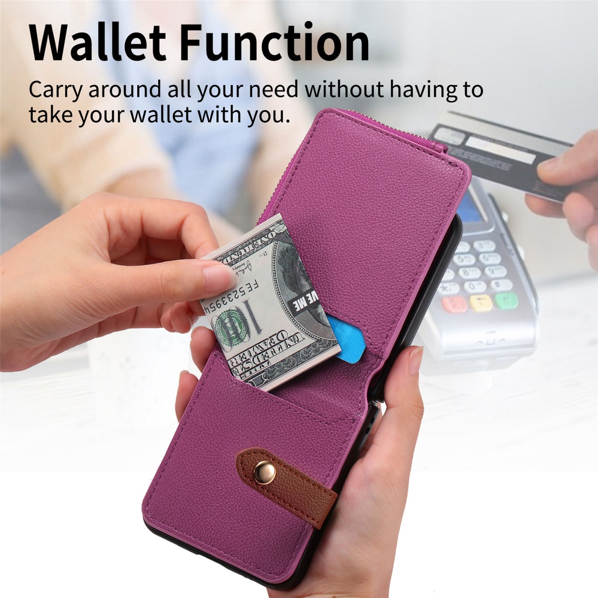 เคสโทรศัพท์แบบมีช่องใส่บัตรสุด - Leather Wallet Card Holder Phone Cover บทวิจารณ์และราคา