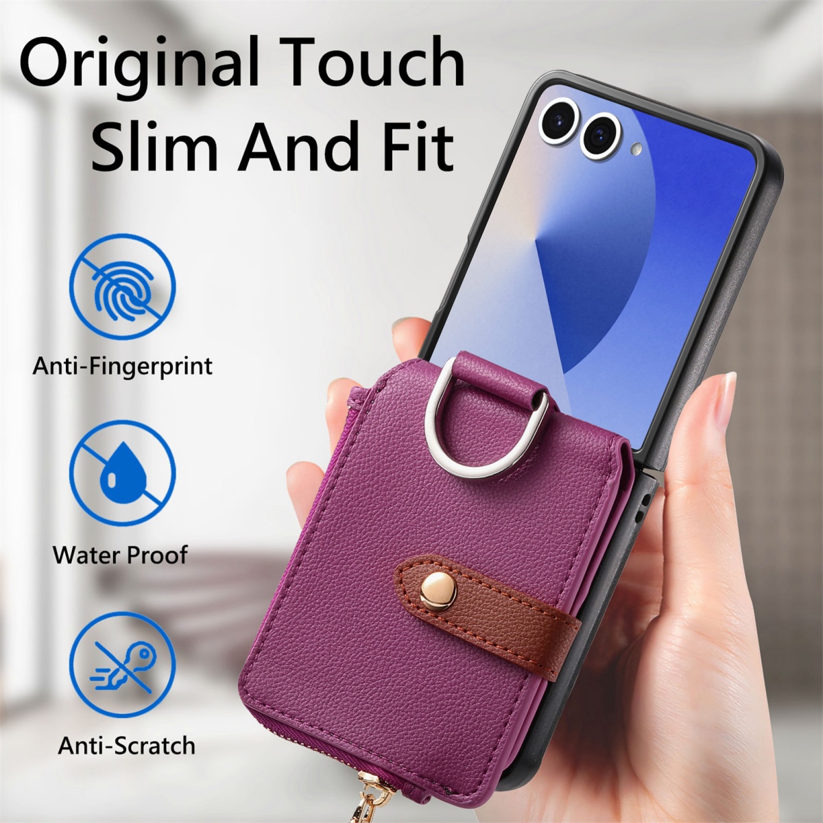 เคสโทรศัพท์แบบมีช่องใส่บัตรสุด - Leather Wallet Card Holder Phone Cover บทวิจารณ์และราคา