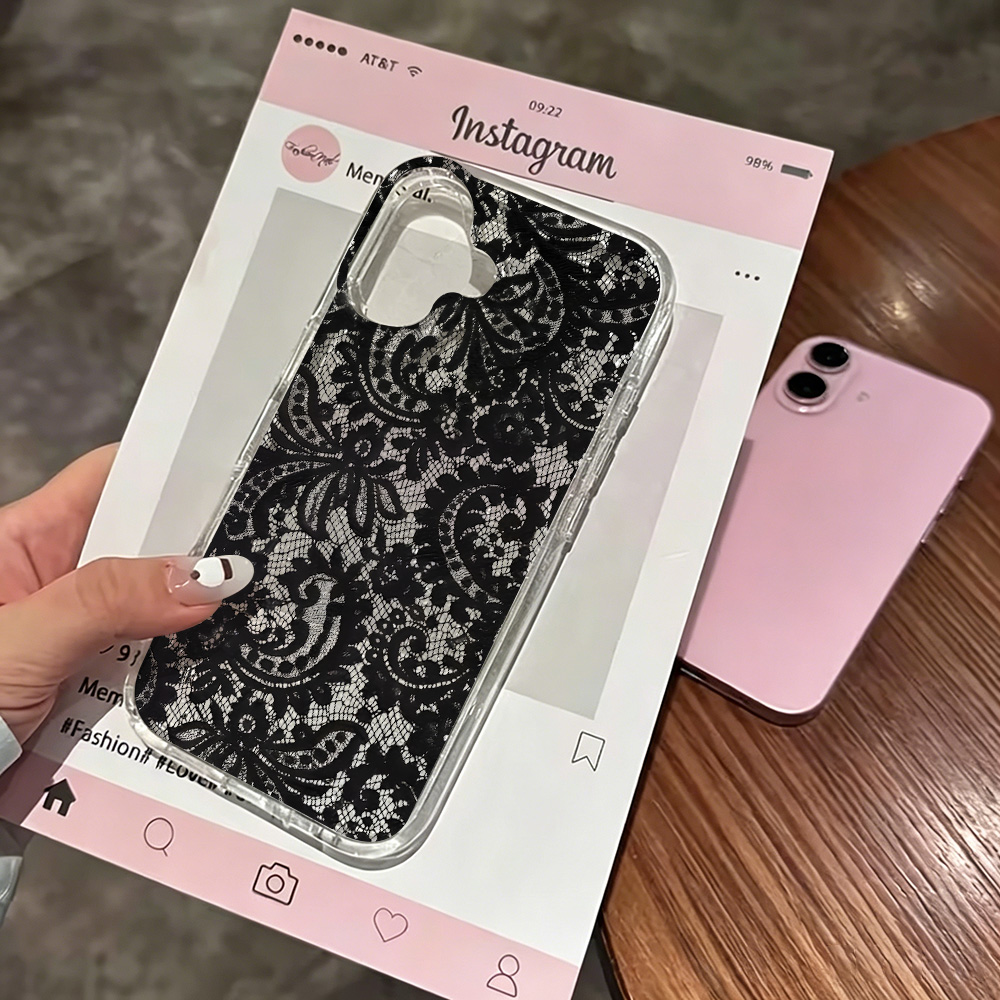 เคสโทรศัพท์ใสลายลูกไม้ดอกไม้ I - Clear Shockproof Bumper Case บทวิจารณ์และราคา