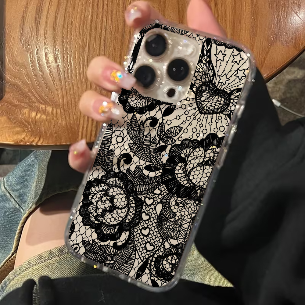 เคสโทรศัพท์ใสลายลูกไม้ดอกไม้ I - Clear Shockproof Bumper Case บทวิจารณ์และราคา