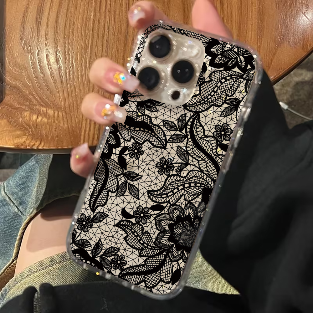 เคสโทรศัพท์ใสลายลูกไม้ดอกไม้ I - Clear Shockproof Bumper Case บทวิจารณ์และราคา